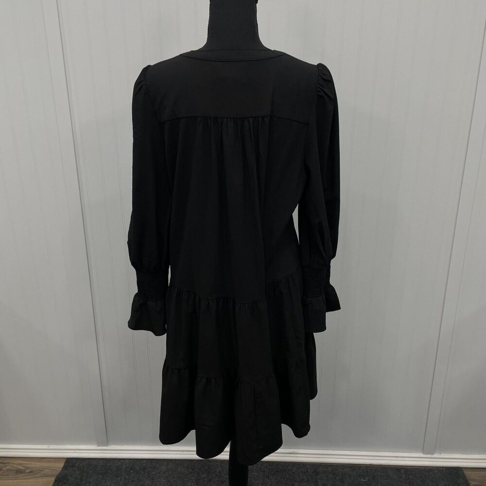 Pomander Place by Tuckernuck Women's Large Black Crepe Mini Kenzo Dress - Picture 5 of 8